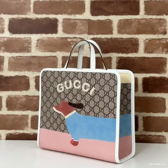 Firstbag ru print tote GUCCI dog Children's bag 0604